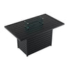 6 Seater Black Aluminium & Rope Garden Dining Set with Firepit Table FTR139