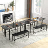 Modern Folding Table 3 Pcs Dining Table Set Extendable Kitchen Table for 4-6