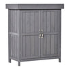 Garden Storage Tool Shed Cabinet Outdoor Wooden Box Shelves Organizer Cupboard