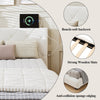 Upholstered Single Bed Frame 3ft Daybed w/ Headboard, Boucle, 90x190 cm, Beige