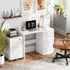 Computer Writing Desk with 4 Drawers, High Gloss Home Office Workstation