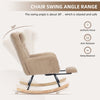 Rocking Chair for Nursery Corduroy Upholstered Nursing Chair with Footrest Brown
