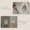 Bathroom Mirror with LED Lights Touch Dimmable Demister Irregular Wall Mounted