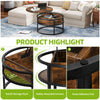 Round Lift Top Coffee Table with Hidden Storage, Modern Center Table for Home &