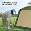 Inflatable Camping Tent, Easy Setup 2 Man Tent, Brown