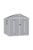 8x8ft Large Plastic Shed Outdoor Garden Tools Storage House with 2 Doors & Floor