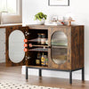 Kitchen Sideboard with 2 Glass Doors Adjustable Shelves Storage Cabinet