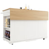 Kitchen Island on Wheels, Rolling Kitchen Storage Trolley with Worktop & Drawers
