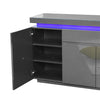 Odessa Grey High Gloss Sideboard With 5 Door 2 Drawer And LED
