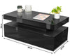 High Gloss LED Coffee Table With Storage 2 Drawers Modern Living Room Furniture