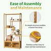 6 Tiers Bookshelf Floor Standing Open Storage Shelves with Cabinet Hallway Entry
