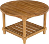 80cm Round Coffee Table 2-Tier Modern Wooden Accent Center Table for Living Room