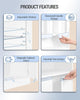 Kitchen Pantry Cupboard LED Tall White Storage Cabinet Glass Doors Shelves 170cm