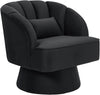 360° Swivel Accent Chair Upholstered Barrel Chair w/Striped Backrest Living Room