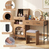COSTWAY Makeup Vanity Table Vanity Desk with Mirror and Lights