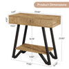 End Side Table for Living Room, Narrow Couch Arm Side Table with Storage Shelves