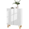 Shoe Storage Cabinet with Soft-Close Hinges and Adjust Shelves, White