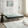 Fabric Sofa Bed 3 Seater Grey Charcoal Duo Contrast Fabric Chrome Legs Recliner