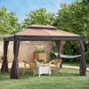 3x4M Garden Metal Gazebo Marquee Patio Party Tent Canopy Shelter w/ 2-tiers Roof