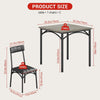 3-Piece Dining Table Set for 2 Compact Kitchen Table & Chairs Space Saving Squar