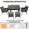 7-Seater Rattan Furniture Set with Table Armchairs Stools Garden Outdoor Patio