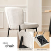 2PC Beige Dining Chairs Velvet Upholstered Seat Kitchen Chair Metal Legs