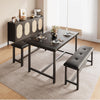 Small Kitchen Table Set with 2 Upholstered Bench, Dining Table Set Dining Room