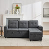 Sofa Bed Pull Out Sectional Couch Bed Convertible Settee with Storage, Grey