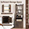 6-Tier Bedside Table Storage Cabinet Tall Nightstand with Charging Station