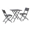 3pcs Folding Garden Table Rattan Chairs Set Camping Patio Seat Outdoor Furniture