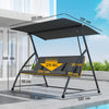 2-in-1 Swing Chair 3 Seater Hammock Cushion Bed Tilt Canopy Garden Dark Grey