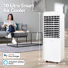 Smart Evaporative Air Cooler 10L WiFi App Alexa Remote 3 Speed Oscillating Fan