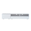 High Gloss White TV Wall Unit Set of 3 with LED Lights Display Cabinet & Shelves