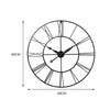 80CM Large Skeleton Metal Roman Wall Clock Big Numerals Giant Open Round Face
