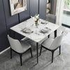 Rectangular Marble Dining Table 4-6 Seaters Black Metal Legs Kitchen Furniture
