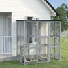 Wooden Cat House, Catio Cat Outdoor Enclosure with Platforms,180 x 98 x 180 cm