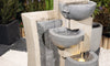 Garden LED Cascading 4 Bowl Water Feature Outdoor Freestanding 75cm