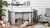 PawHut Pet Safety Gate 5 Panels Playpen Metal Fence w/ Walk Through Door - Black