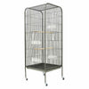 Rolling Large Bird Cage Metal Parrot Lovebird Canary Finch Aviary Budgie w/Stand