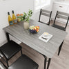 5PCS Wooden Dining Table Set for 4,Kitchen Table&Chairs Set w/Upholstered Seats