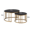 Set of 2 Nesting Coffee Table Round Stacking Side End Table White Black