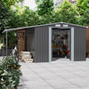 Breeins Metal Garden Shed 8x8ft 10x8ft Tool Shed Extended Shelter & Inside Shelf