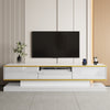 TV Stand 180cm White Gloss w/ Drawers & LED Lighting Compartment for Living Room