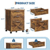 Mobile Filing Cabinet, File Cabinet with 3 Drawers Lockable Documents Storage