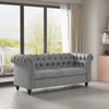 Large 2 seater Chesterfield Style Button Sofa Couch Linen Fabric Settee Victoria