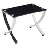 Vienna Black Glass Nest Of 2 Tables With Angular Stainless Legs