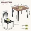 Dining Table Set for 2 with Cushioned Chairs,Brown Compact Kitchen Table Set