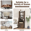 6-Tier Bedside Table Storage Cabinet Tall Nightstand with Charging Station