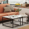 Set of 2 Nesting Tables Coffee Side End Stackable Nightstand Display Storage