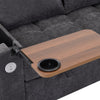 2 Seater Pull Out Sofa Bed Loveseat Recliner with Hidden Table, Cup Holders, USB